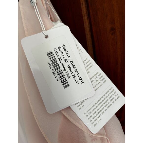 JJ's House Knee Length Chiffon Cocktail Wedding Dress NWT Sz 4 Pink classy fairy - Picture 3 of 5